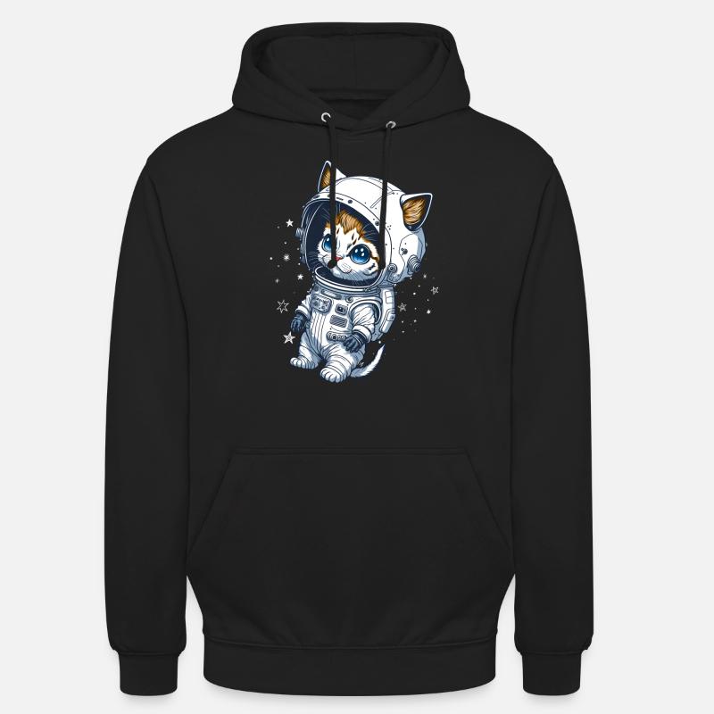 Bébé chat dans l’espace - Sweat-shirt à capuche unisexe - noir