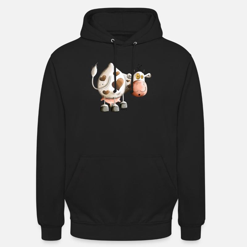 Kuh mit Herz - Unisex Hoodie - Schwarz