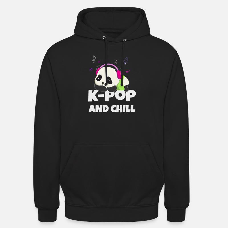 K-POP et chill. Noir # 2 - Sweat-shirt à capuche unisexe - noir