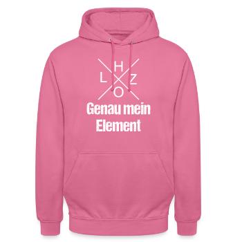 Holz, genau mein Element - Unisex Hoodie - Pink - Vorne - Alina (178cm) & Michal (187cm)
