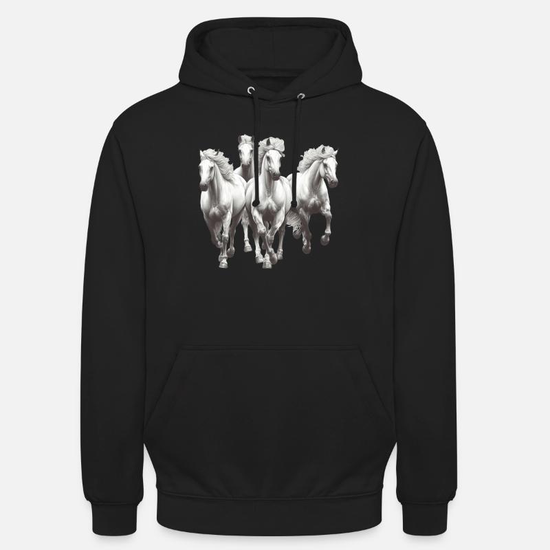Chevaux - Sweat-shirt à capuche unisexe - noir