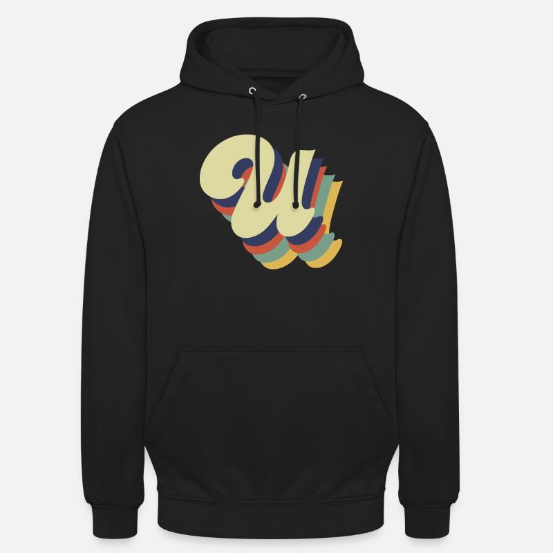 Lettre u rétro - Sweat-shirt à capuche unisexe - noir