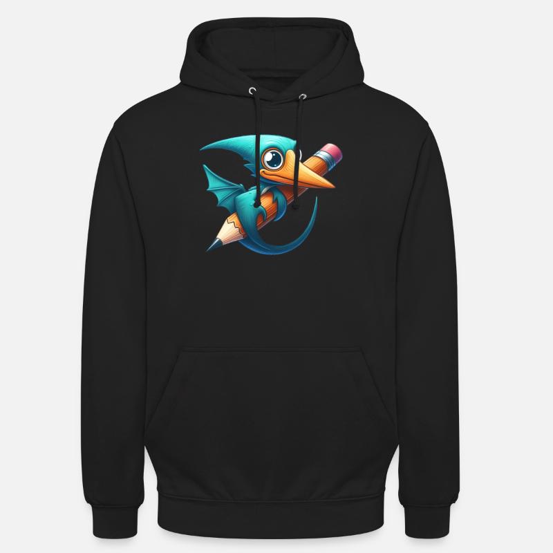 Crayon Ptérodactyle Kawaii Ptérosaure Dino - Sweat-shirt à capuche unisexe - noir