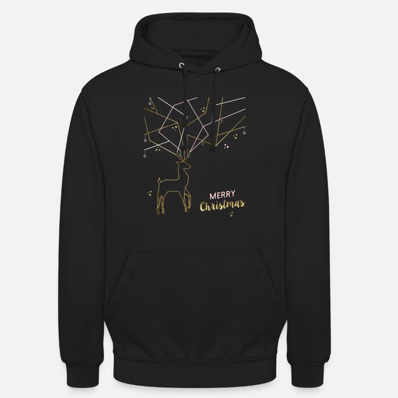 Filigrane de cerf, Joyeux Noël - Sweat-shirt à capuche unisexe - noir