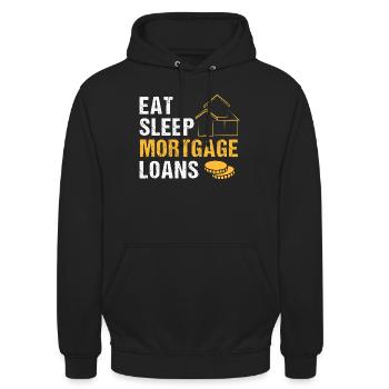 Hypothèque sur la dette de copropriété - Sweat-shirt à capuche unisexe - noir - Devant - Alina (178cm) & Michal (187cm)