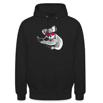 Koala Tierliebhaber Naturfans Sonnenbrille Musik K - Unisex Hoodie - Schwarz - Vorne - Alina (178cm) & Michal (187cm)