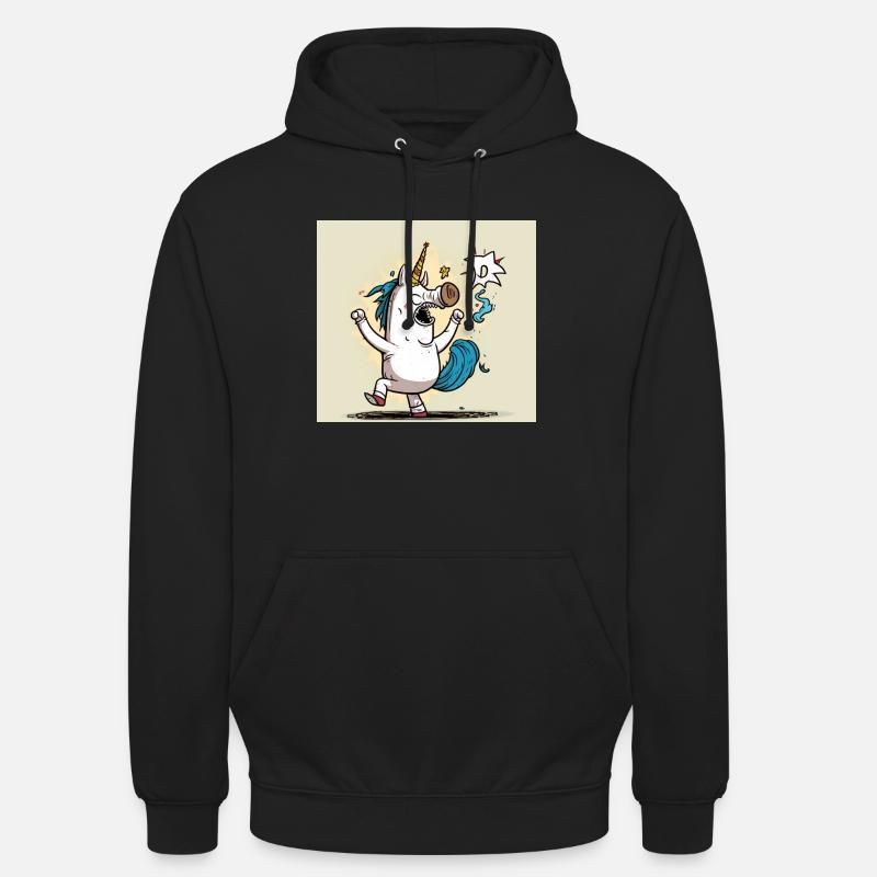 Comic Einhorn! Geschenkidee, Lustig - Unisex Hoodie - Schwarz