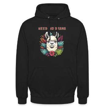 Need No Drama Llama - Unisex Hoodie - black - Front - Alina (178cm) & Michal (187cm)