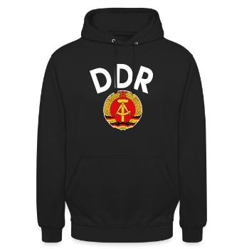DDR - Unisex Hoodie - Schwarz - Vorne - Alina (178cm) & Michal (187cm)