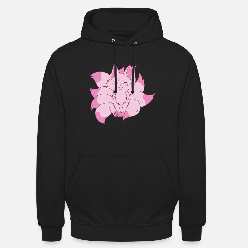 Renard Kitsune - Sweat-shirt à capuche unisexe - noir