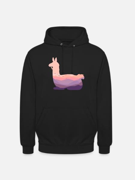 Lama - Sweat-shirt à capuche unisexe - noir