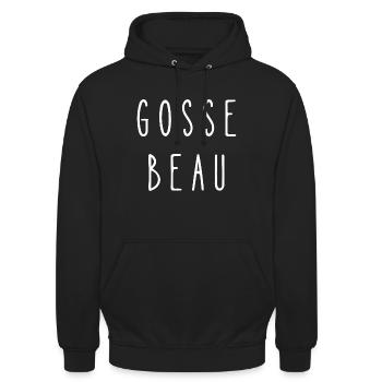 gosse beau - Sweat-shirt à capuche unisexe - noir - Devant - Alina (178cm) & Michal (187cm)