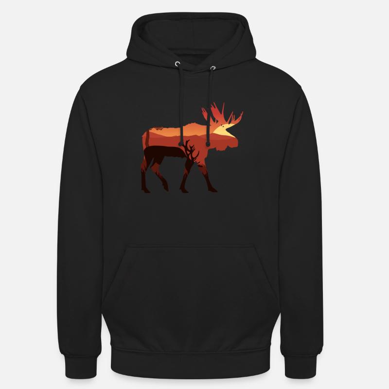 Elch - Unisex Hoodie - Schwarz
