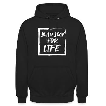 Bad Boy for life - Unisex Hoodie - black - Front - Alina (178cm) & Michal (187cm)