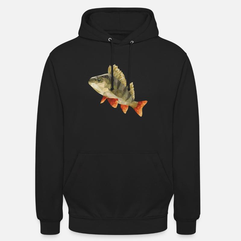 Polygone de pêche de perche - Sweat-shirt à capuche unisexe - noir