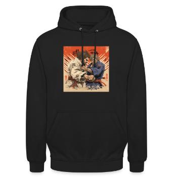Manga Judo Judoka - Unisex Hoodie - Schwarz - Vorne - Alina (178cm) & Michal (187cm)