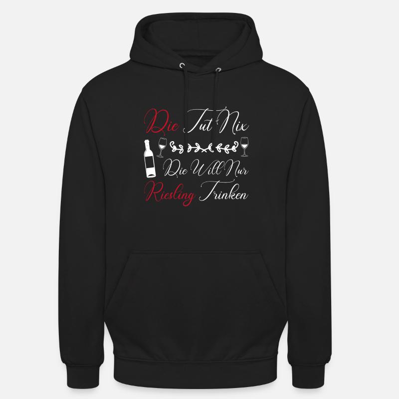 Wein Riesling Weintrinker Geschenk - Unisex Hoodie - Schwarz