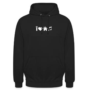 Techno House I Love House Music Gift - Unisex Hoodie - black - Front - Alina (178cm) & Michal (187cm)