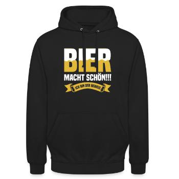 lustiger Spruch Bier Biertrinker - Unisex Hoodie - Schwarz - Vorne - Alina (178cm) & Michal (187cm)