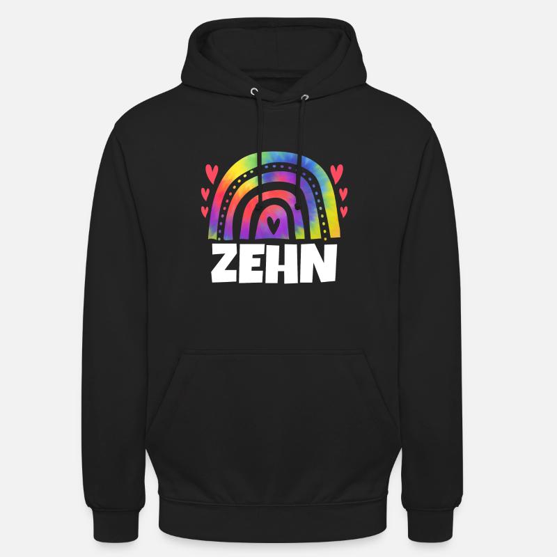 9.Geburtstag Regenbogen 9 Jahre alt Geschenk - Unisex Hoodie - Schwarz