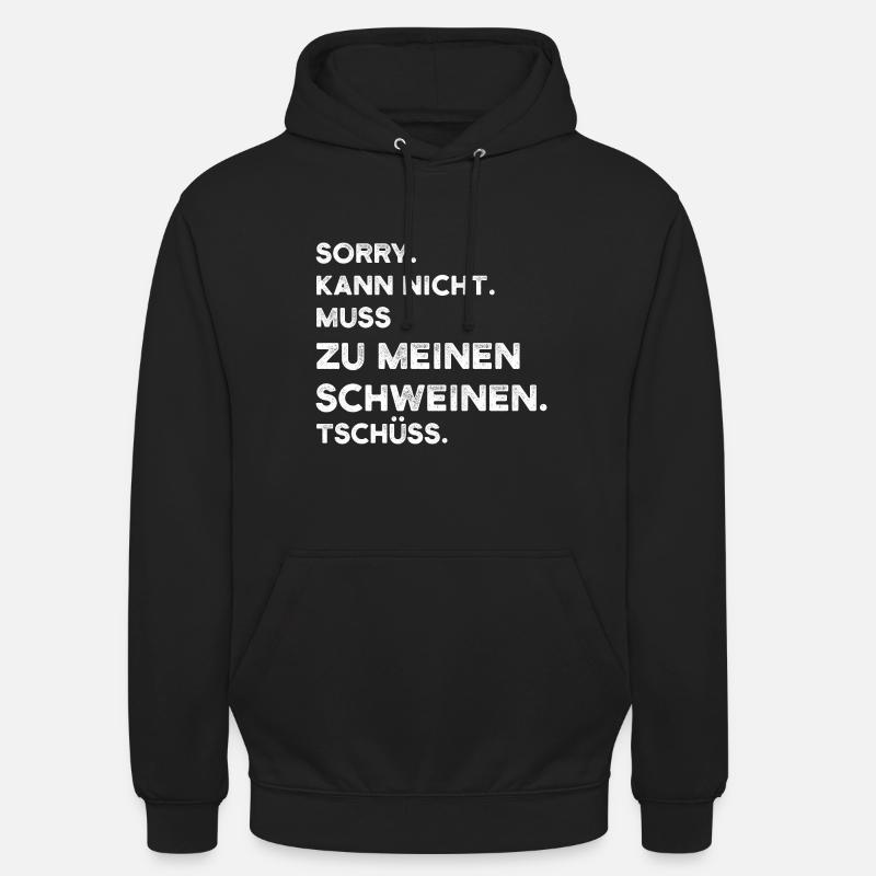 Schwein Bauer Schweinezüchter Geschenk - Unisex Hoodie - Schwarz