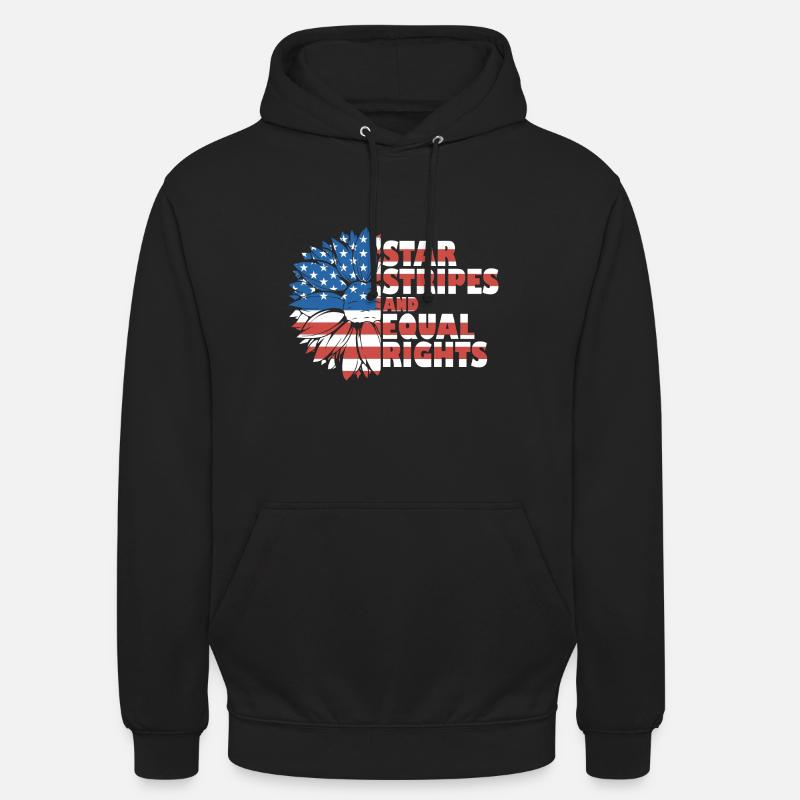 Rayures étoilées et égalité - Sweat-shirt à capuche unisexe - noir