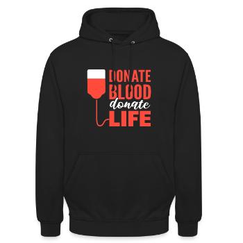 Blutspender Staatlich geprüfte Krankenschwester - Unisex Hoodie - Schwarz - Vorne - Alina (178cm) & Michal (187cm)
