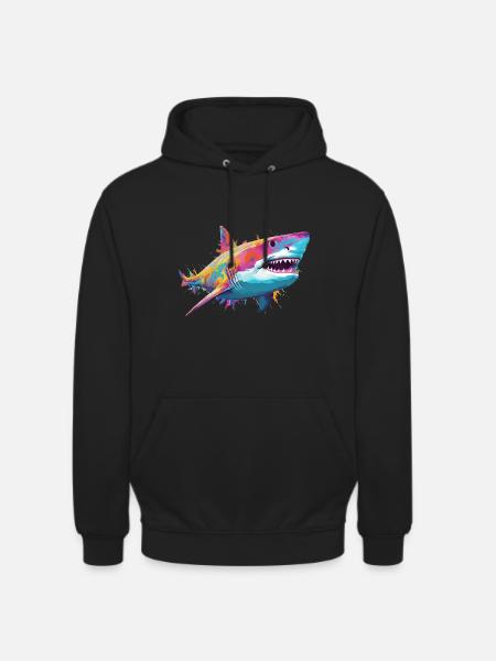 Requin - Sweat-shirt à capuche unisexe - noir