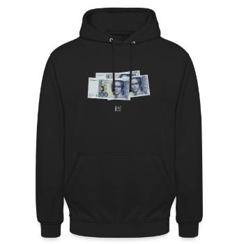 Deutsche Mark - Unisex Hoodie - Schwarz - Vorne - Alina (178cm) & Michal (187cm)