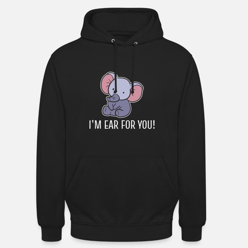 Elefant -Wortspiele Zookeeper - Unisex Hoodie - Schwarz
