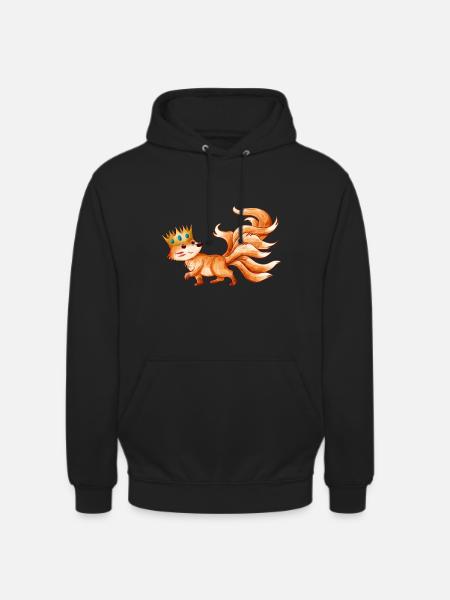 Kitsune - Sweat-shirt à capuche unisexe - noir
