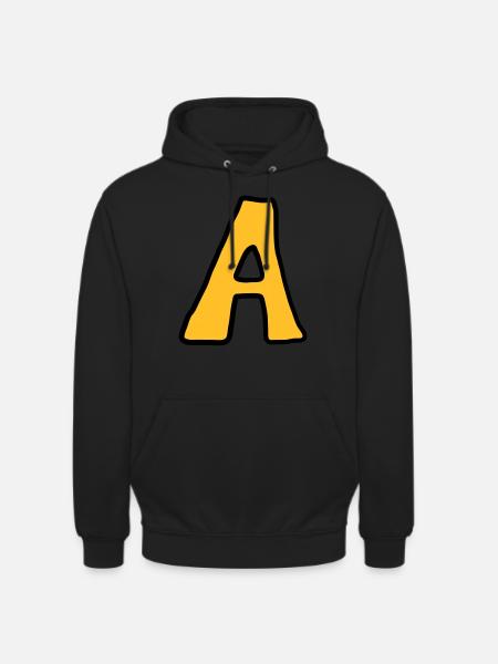 Letter A comic cartoon - Unisex Hoodie - black