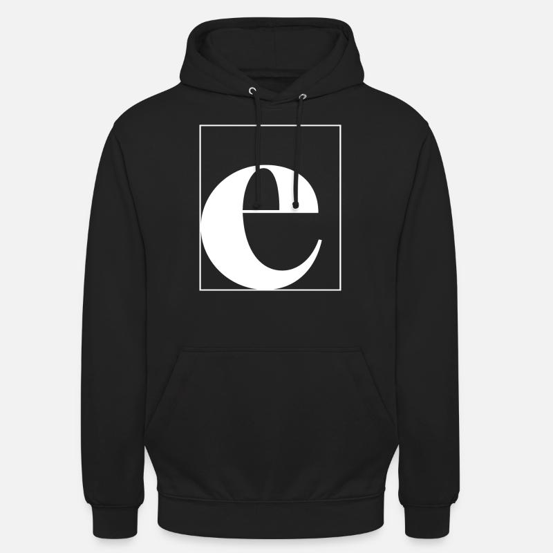 Lettre alphabet e - Sweat-shirt à capuche unisexe - noir