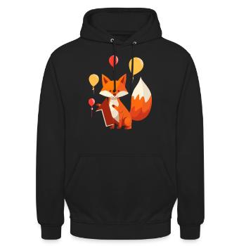 Unser kleiner Fuchs wird 1! - Unisex Hoodie - Schwarz - Vorne - Alina (178cm) & Michal (187cm)