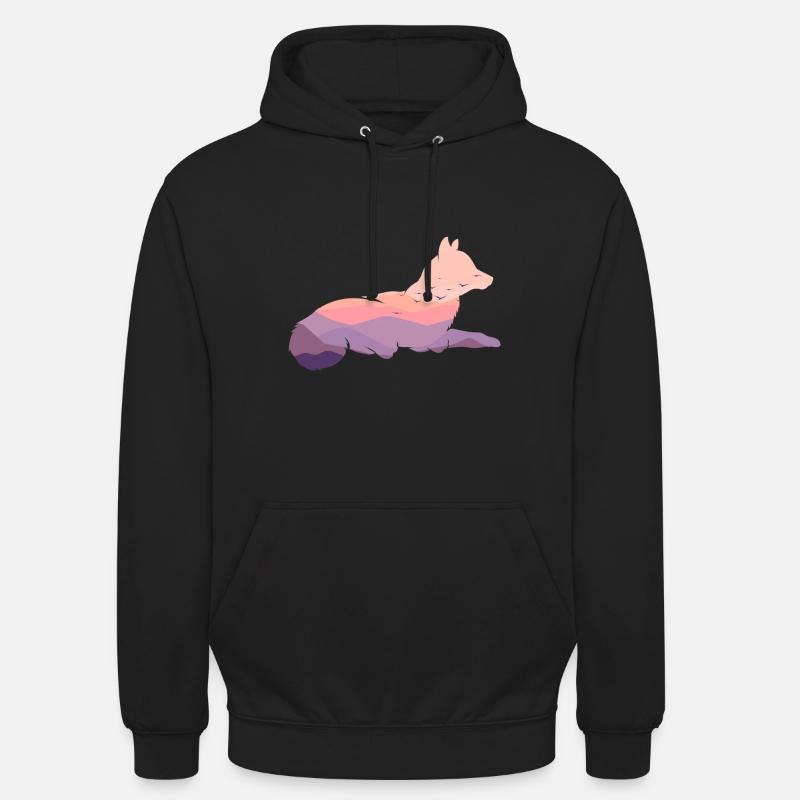 Loup - Sweat-shirt à capuche unisexe - noir