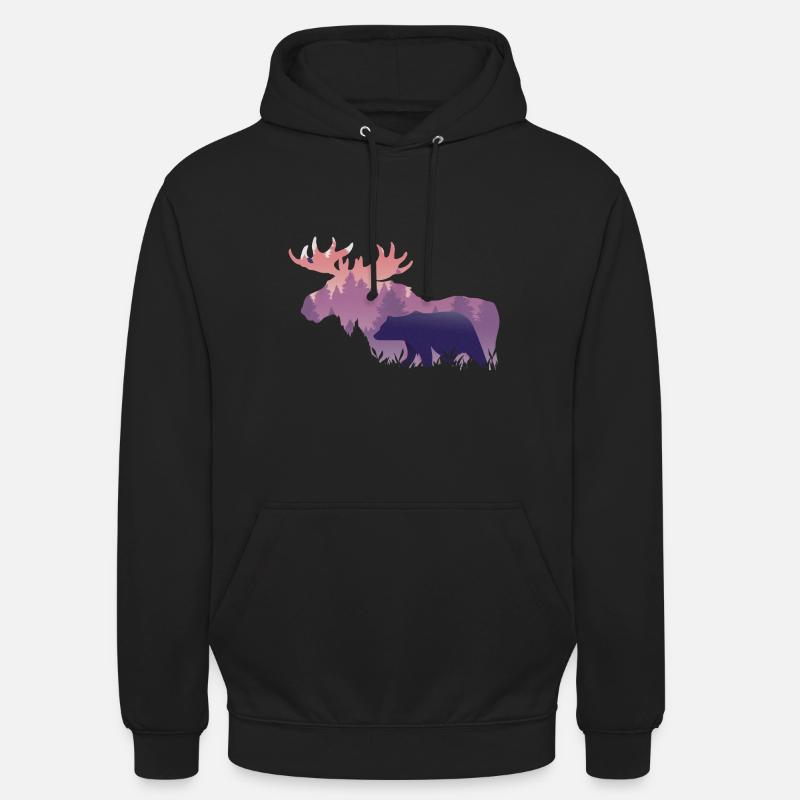 Elch - Unisex Hoodie - Schwarz