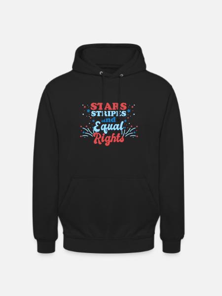 Rayures étoilées et égalité - Sweat-shirt à capuche unisexe - noir