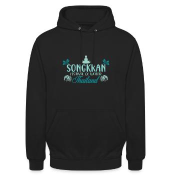 SongKran Festival Des Wassers Thailand - Unisex Hoodie - Schwarz - Vorne - Alina (178cm) & Michal (187cm)