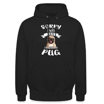 Pug Pug gave - Hættetrøje unisex - sort - Foran - Alina (178cm) & Michal (187cm)