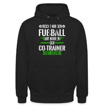 Co-Trainer Trainer Fußball-Trainer Geschenk - Unisex Hoodie - Schwarz - Vorne - Alina (178cm) & Michal (187cm)