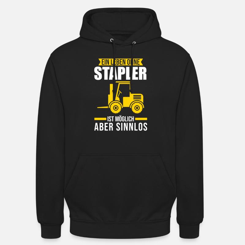 Stapler Staplerfahrer Gabelstapler Geschenk - Unisex Hoodie - Schwarz
