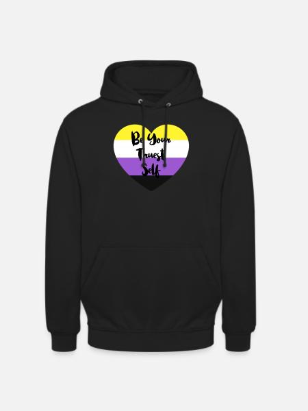 Non-binary non-binary flag LGBTQ gift - Unisex Hoodie - black