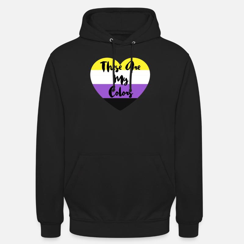 Non-binary non-binary flag LGBTQ gift - Unisex Hoodie - black