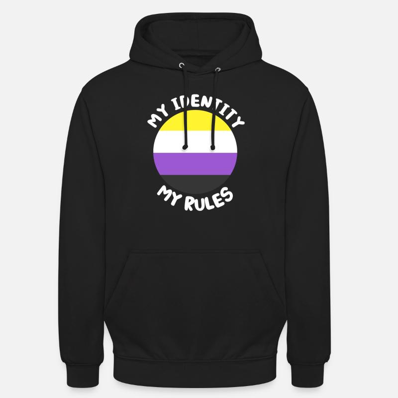 Non-binary non-binary flag LGBTQ gift - Unisex Hoodie - black