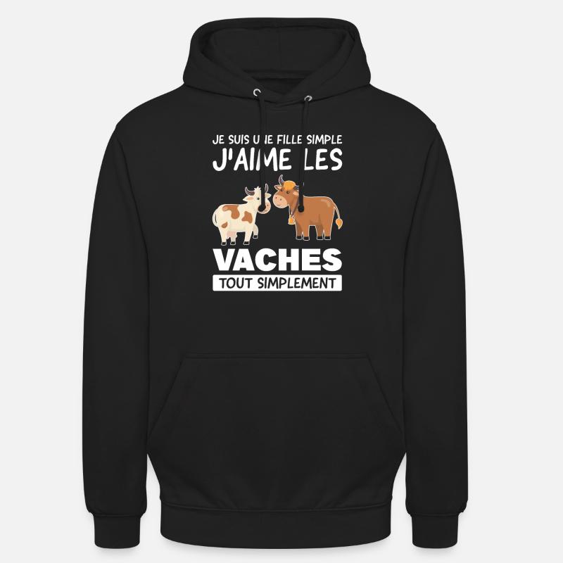 Kuhmädchen Kuhmädchen Geschenk - Unisex Hoodie - Schwarz