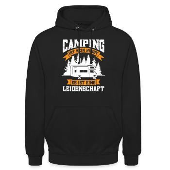 Campen camper Wanderung Geschenk - Unisex Hoodie - Schwarz - Vorne - Alina (178cm) & Michal (187cm)