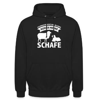 Schafe Schaf Schafzüchter Geschenk - Unisex Hoodie - Schwarz - Vorne - Alina (178cm) & Michal (187cm)
