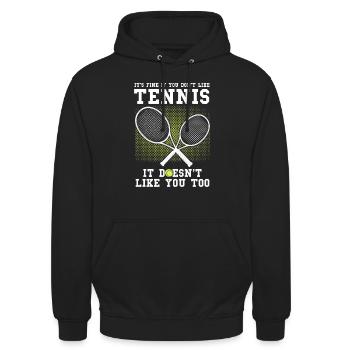 Tennis Tennis Sport Geschenk - Unisex Hoodie - Schwarz - Vorne - Alina (178cm) & Michal (187cm)