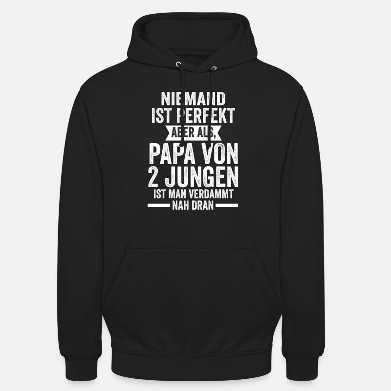 Papa 2 Söhne Kinder Geschenk - Unisex Hoodie - Schwarz