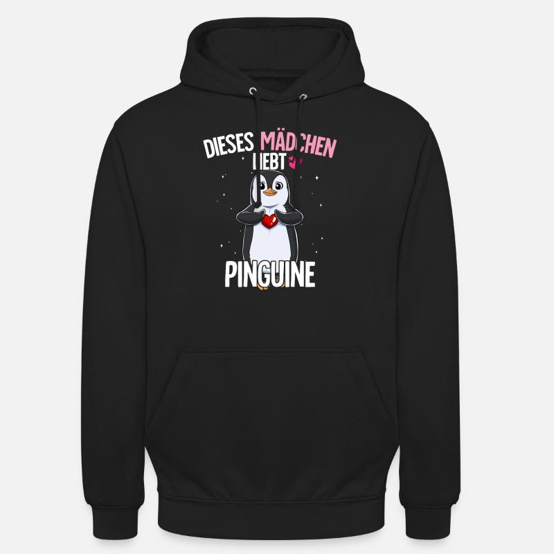 Pinguin Mädchen - Unisex Hoodie - Schwarz